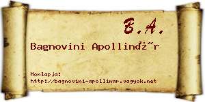 Bagnovini Apollinár névjegykártya